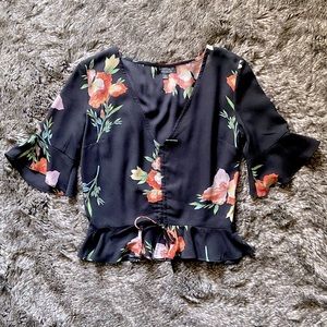 Topshop Dark Floral Blouse